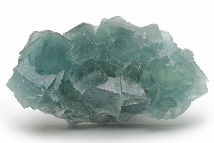 Cubic, Blue-Green Fluorite Crystal Cluster with Phantoms - China #217447